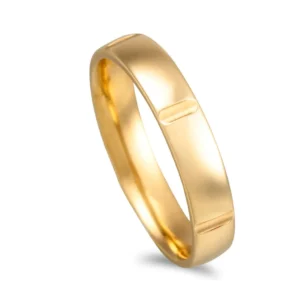 Aliança ouro amarelo amendoa leve - 4mm