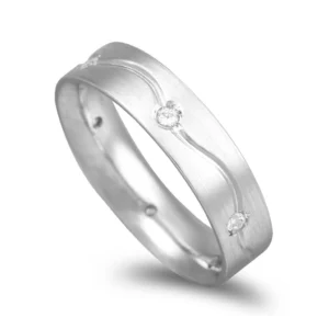 Aliança Ouro Branco Com 5mm De Largura