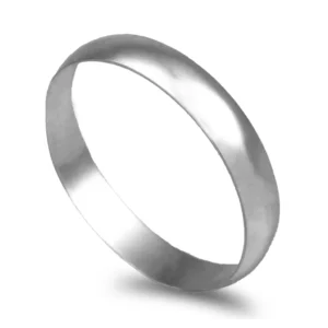 Aliança ouro branco - Meia Cana Vistosa Leve 3,5mm