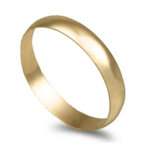 Aliança ouro amarelo - Meia Cana Vistosa Leve 3,5mm