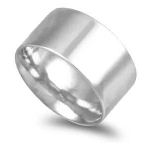 Aliança ouro branco – Anilha amendoada 12,0mm