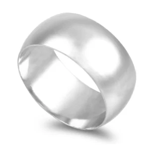Aliança ouro branco - Meia Cana Vistosa 9mm