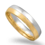 Aliança amendoa leve em ouro bicolor com 5mm