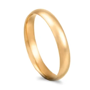 Aliança ouro amarelo – Meia cana alta amendoada - 3,5mm