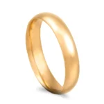 Aliança ouro amarelo – Meia cana alta amendoada - 4,5mm