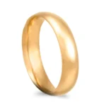 Aliança ouro amarelo – Meia cana alta amendoada - 5mm