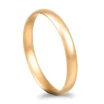 Aliança ouro amarelo – Meia cana média amendoada - 3mm