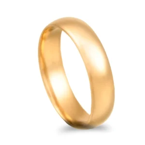 Aliança ouro amarelo – Meia cana média amendoada - 5mm