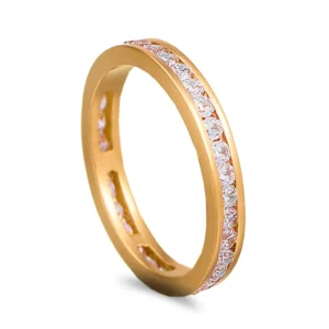 Aliança Riviera em ouro de 19,2kl - 3mm