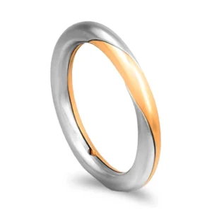Aliança de abrir em ouro bicolor - 3mm