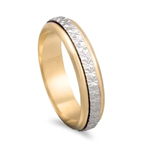 Aliança ouro branco - Meia Cana Alta 3,8mm