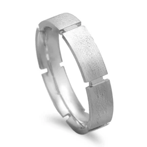 Aliança ouro branco de 9kl - 5mm