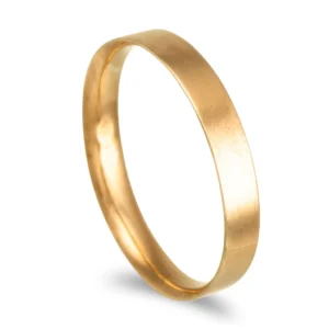 Aliança anilha amendoada em ouro de 9kl - 3mm