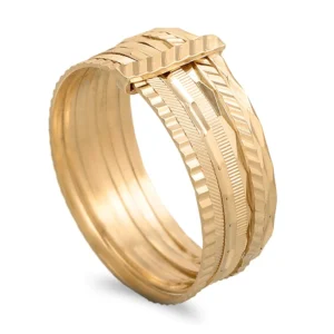 Aliança ouro 9 kl sete dias - 6mm