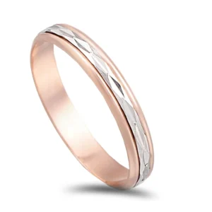 Aliança ouro branco e ouro rosa 9kl - 3,5mm