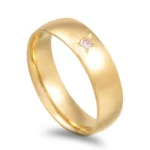 Aliança com estrela em ouro amarelo de 19,2kl