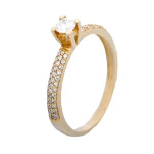 Anel diamante 4 garras