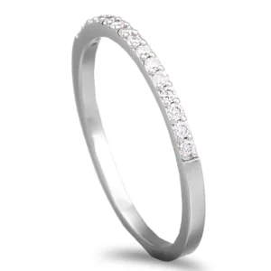 Anel ouro branco de 19,2kl com diamantes