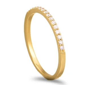 Anel ouro amarelo de 19,2kl com diamantes
