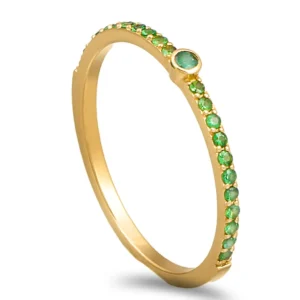 Anel em ouro amarelo com Esmeraldas
