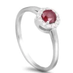 Anel em ouro branco com Rubi e Diamantes