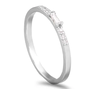 Anel ouro branco com Diamantes