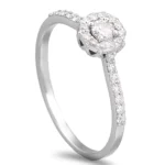 Anel ouro branco de 19,2kl com Diamantes