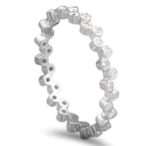 Anel ouro branco com Diamantes
