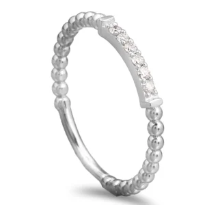 Anel com Diamantes em ouro branco de 19,2kl
