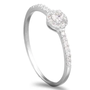 Anel em ouro branco com Diamantes