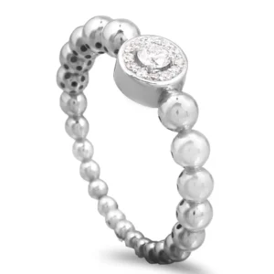 Anel ouro branco de 19,2kl com diamantes