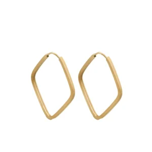 Argolas ouro 19,2kl losango - 1,5mm - 19x22mm