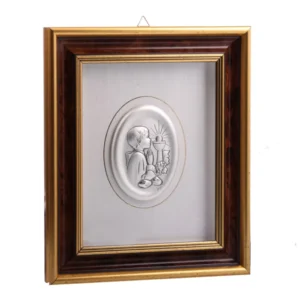 Quadro Em Madeira Menino Comunhão