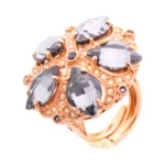 ANEL PRATA DOURADA COM CRISTAIS SWAROVSKY