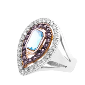 ANEL FORMA GOTA COM CRISTAIS SWAROVSKY