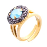 ANEL PRATA DOURADA 925 COM CRISTAIS SWAROVSKY