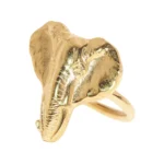 ANEL ELEFANTE EM PRATA DOURADA