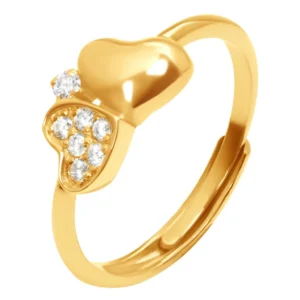 Anel Sweetheart Em Prata Dourada 925