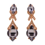 BRINCOS PRATA DOURADA 925 COM CRISTAIS SWAROVSKY