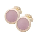 BRINCOS COM PEDRA ROSA EM PRATA DOURADA