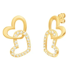 Brincos Union Of Love Em Prata Dourada