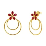 Brincos Bali Em Prata Dourada Com Zircónias