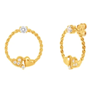 Brincos Sweetheart em Prata Dourada 925