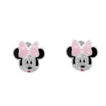 Brincos minnie em prata com esmalte