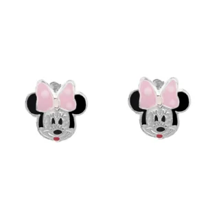 Brincos minnie em prata com esmalte