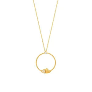 Colar sweetheart Em Prata Dourada 925