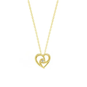 Colar História de amor em prata dourada