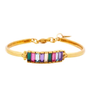 PULSEIRA PRATA DOURADA 925 COM CRISTAIS SWAROVSKY
