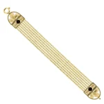 Pulseira prata dourada de lei com esmalte
