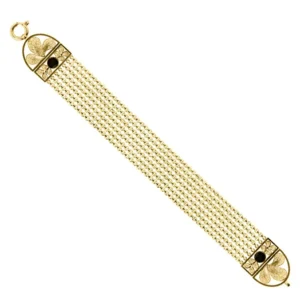 Pulseira prata dourada de lei com esmalte